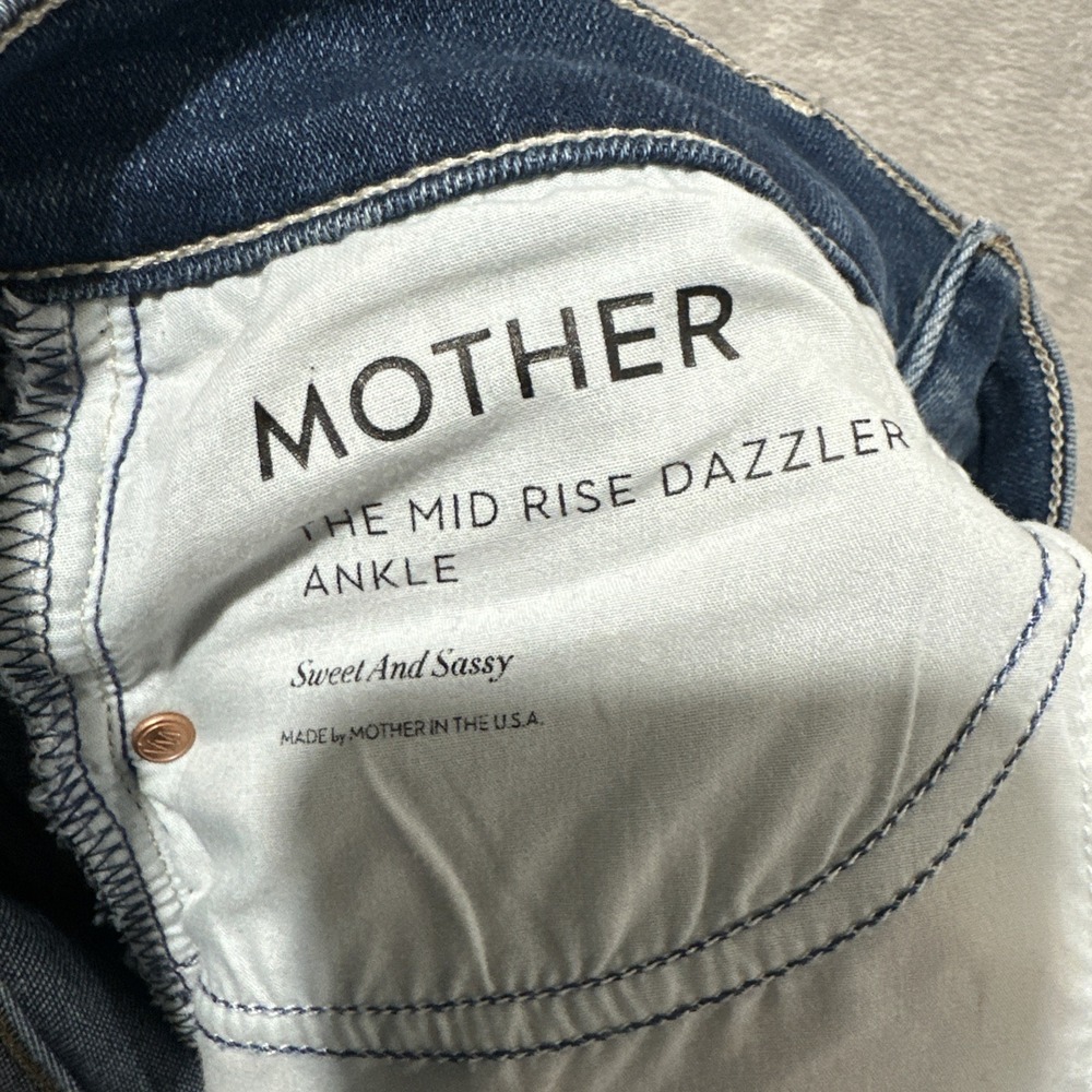 MOTHER The Mid Rise Dazzler Ankle Jeans Sweet & Sassy Wash Size 26 - Picture 5 of 10
